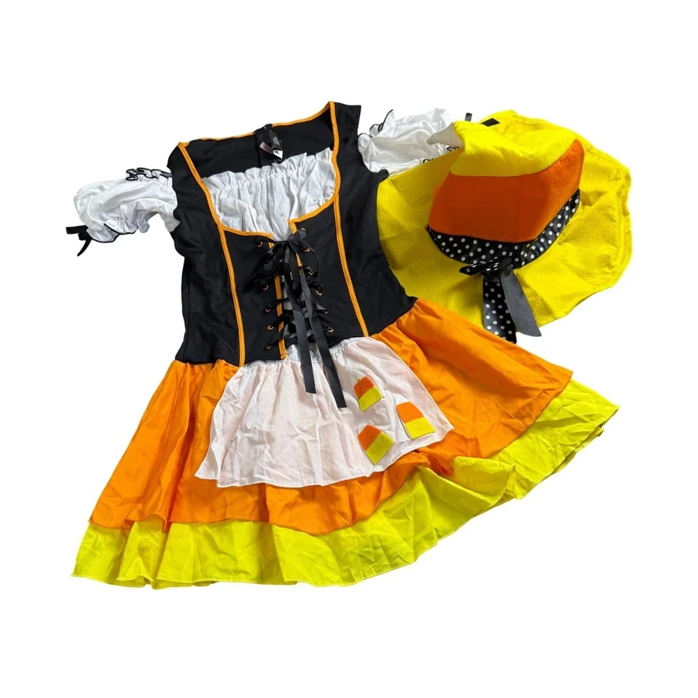 Leg Avenue Candy Corn Witch Viral Halloween Costume Girls Medium 10-12